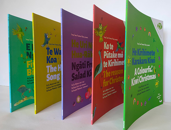 All five of the Rainbow Collection books on display