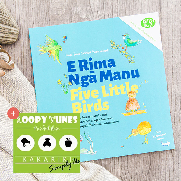 E Rima Ngā Manu | Five Little Birds book and "Kakariki: Simply Us" CD